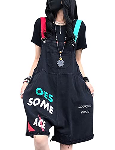 Bifscebn Damen Sommer Jeans Shorts Overalls Denim Playsuits Latzhose mit Taschen Style 2 Black von Bifscebn