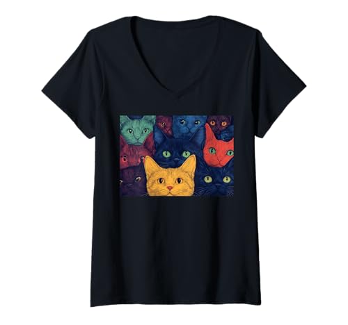 Damen Das sind wir. Eine Freundschaft und Liebe zu wunderschönen Katzen. T-Shirt mit V-Ausschnitt Damen Das sind wir. Eine Freundschaft und Liebe zu wunderschönen Katzen. T-Shirt mit V-Ausschnitt von Big Belly Ballet Kitty Cat Wearing a Tutu.