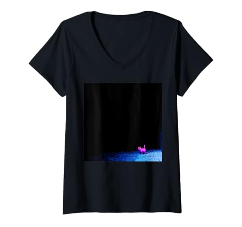 Damen Love Purple, wunderschöne lila Kitty Cat T-Shirt mit V-Ausschnitt Damen Love Purple, wunderschöne lila Kitty Cat T-Shirt mit V-Ausschnitt von Big Belly Ballet Kitty Cat Wearing a Tutu.