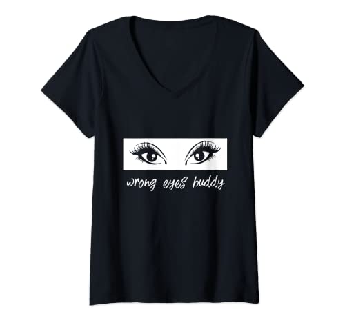 Damen Die Frauen Falsche Augen Buddy, sind meine Augen hier oben T-Shirt mit V-Ausschnitt Damen Die Frauen Falsche Augen Buddy, sind meine Augen hier oben T-Shirt mit V-Ausschnitt von Big Boob Geschenk