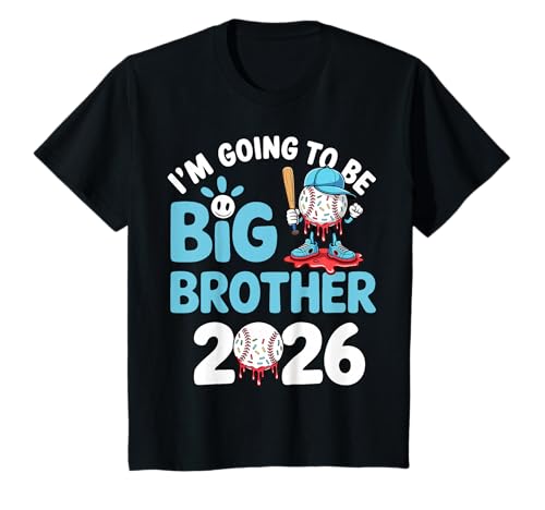 Kinder Kids I'm Going to Be Big Brother 2026 Baseball T-Shirt von Big Brother 2026 Baby Reveal