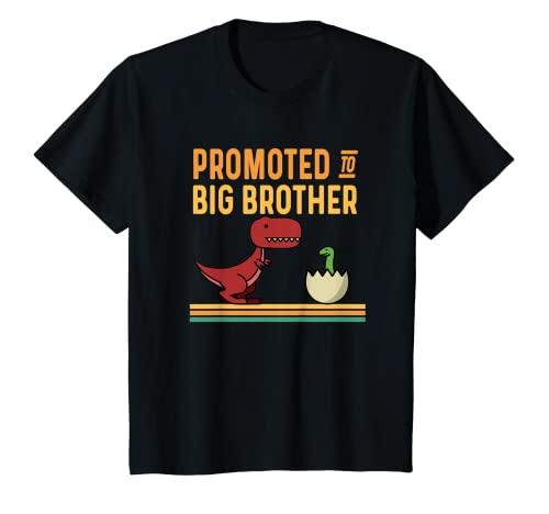 Kinder Promoted to Big Brother Baby Ankündigung T Rex T-Rex Dino T-Shirt von Big Brother Gifts for Boys Kids Youth by RJ