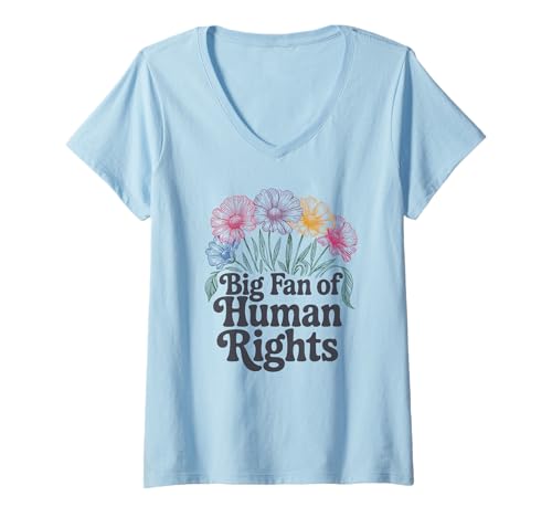 Damen Großer Fan der Menschenrechtsaktivistin Protest Feminist T-Shirt mit V-Ausschnitt Damen Großer Fan der Menschenrechtsaktivistin Protest Feminist T-Shirt mit V-Ausschnitt von Big Fan Of Human Rights Floral Social Justice