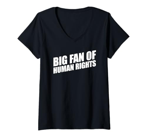 Damen Big Fan of Human Rights T-Shirt mit V-Ausschnitt von Big Fan Of Human Rights