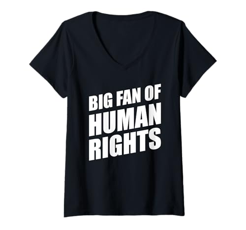 Damen Big Fan of Human Rights T-Shirt mit V-Ausschnitt von Big Fan Of Human Rights