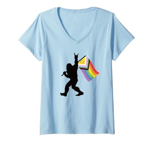 Damen Big Foot Gay Pride Flagge LGBTQIA inkl T-Shirt mit V-Ausschnitt Damen Big Foot Gay Pride Flagge LGBTQIA inkl T-Shirt mit V-Ausschnitt von Big Foot Progressive Pride Flag LGBTQIA