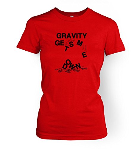 Gravity Gets Me Down Damen fitted t-shirt (Medium (approx size 10)/Rot) von Big Mouth Clothing