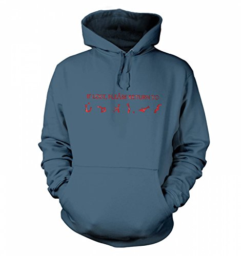 If lost please return to Earth hoodie (XX Large (52 Chest)/Airforce Blau ) von Big Mouth Clothing