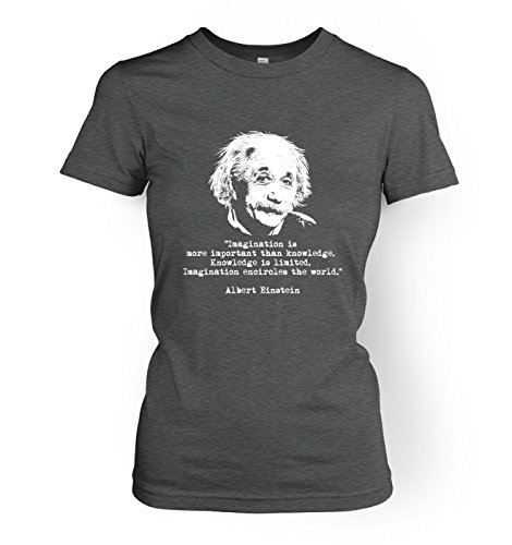 Imagination Quote Einstein Damen t-shirt (X Large (approx size 14)/Dark Heather ) Grau von Big Mouth Clothing