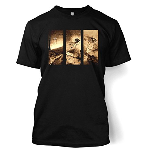 Triptych War Of The Worlds Männer T-Shirt (X-groß (46/48")/schwarz) von Big Mouth Clothing