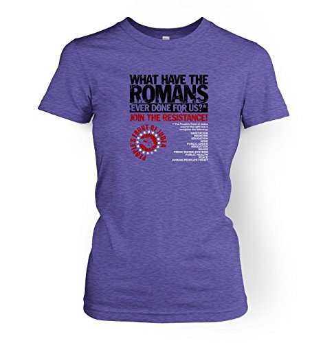 What Have The Romans - People's Front Of Judea Damen fitted t-shirt (Medium (approx size 10)/Heather Violett) von Big Mouth Clothing