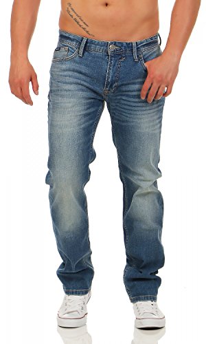 Big Seven Morris Blue Indigo Denim Regular Herren Jeans, Hosengröße:W44/L32 von Big Seven