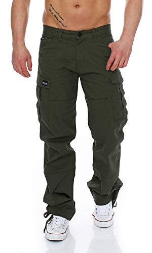 Big Seven Brian Cargo Hose Comfort Fit Herren Jeans, Farbe:Grün (Black Forest), Hosengröße:W40/L34 von Big Seven