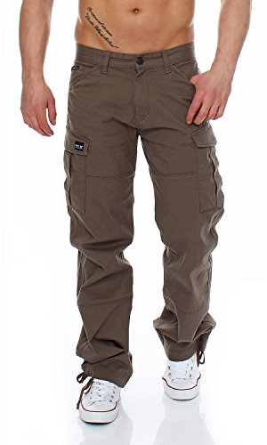 Big Seven Brian Cargo Hose Comfort Fit Herren Jeans, Farbe:Khaki, Hosengröße:W44/L34 von Big Seven