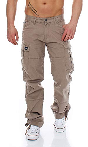 Big Seven Brian Cargo Hose Comfort Fit Herren Jeans, Farbe:Beige (Moon Rock), Hosengröße:W42/L32 von Big Seven
