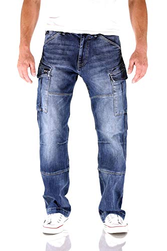 Big Seven Brian Graduate Blue Cargo Herren Jeans, Hosengröße:W44/L32 von Big Seven