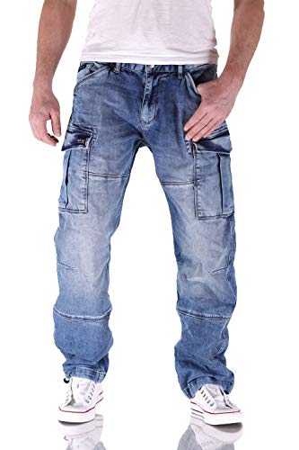 Big Seven Brian Medium Blue Cargo Herren Jeans, Hosengröße:W34/L32 von Big Seven