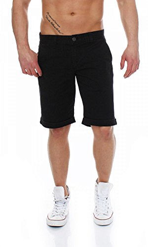 Big Seven Mason Chino Shorts Herren Bermuda, Farbe:Deep Black, Hosengröße:W40 von Big Seven