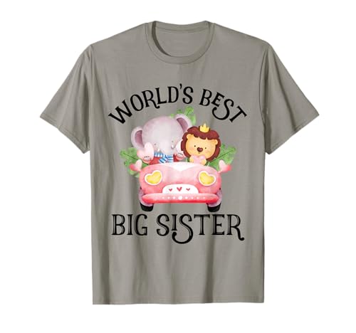 Big Sister Baby Ankündigung mit süßem Löwe und Nilpferd T-Shirt Big Sister Baby Ankündigung mit süßem Löwe und Nilpferd T-Shirt von Big Sis Sibling Hospital Matching Outfits