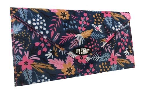 Big Skinny Slimvelope TriFold Clutch, für bis zu 40 Plastikkarten, rutschfeste Innenseite, FloraBerry, Big Skinny Slimvelope Scheckheft Clutch Wallet von Big Skinny