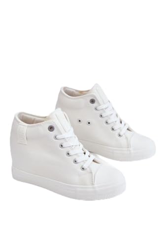 Big Star Damen Hidden Wedge High Sneakers Weiß 41 - Modische Ikonen mit 4,5 cm Keilabsatz Big Star Damen Hidden Wedge High Sneakers Weiß 41 - Modische Ikonen mit 4,5 cm Keilabsatz von Big Star