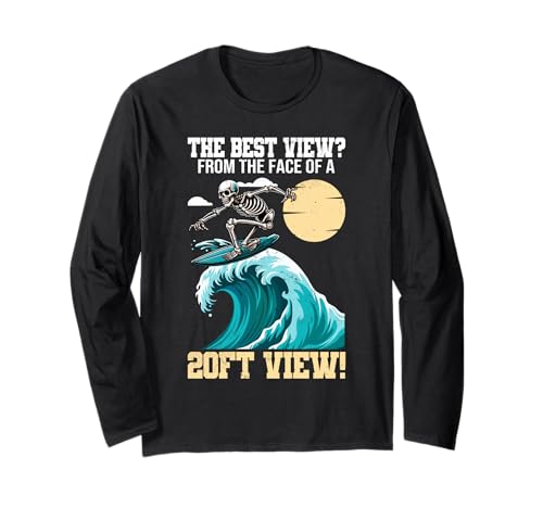 Big Wave Surfing Skeleto 6.1 m View Best View Surfer Langarmshirt Big Wave Surfing Skeleto 6.1 m View Best View Surfer Langarmshirt von Big Wave Surfing Surfboard Designs for Surfer