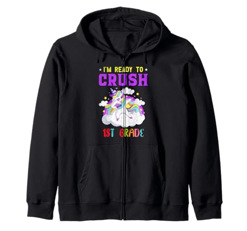 Bereit, die 1. Klasse zu zerquetschen, EIN Einhorn-Mädchen Kapuzenjacke Bereit, die 1. Klasse zu zerquetschen, EIN Einhorn-Mädchen Kapuzenjacke von Big Yellow School Bus Academy