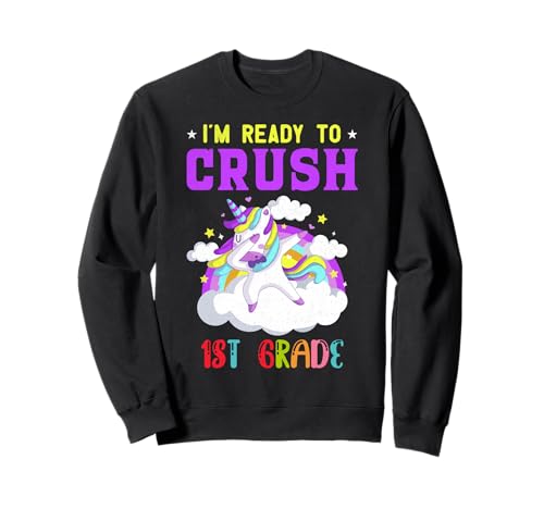 Bereit, die 1. Klasse zu zerquetschen, EIN Einhorn-Mädchen Sweatshirt Bereit, die 1. Klasse zu zerquetschen, EIN Einhorn-Mädchen Sweatshirt von Big Yellow School Bus Academy