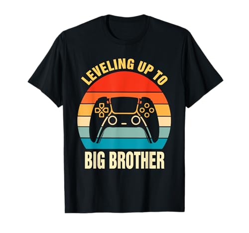 Levelup to Big Brother 2023 lustiger Gamer Jungen Kinder Herren T-Shirt von Big brother 2023 Leveled up to Big brother again