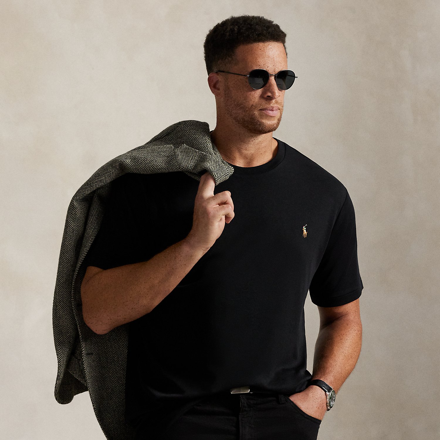 Große Größen - Baumwoll-T-Shirt mit Rundhalsausschnitt von Big & Tall