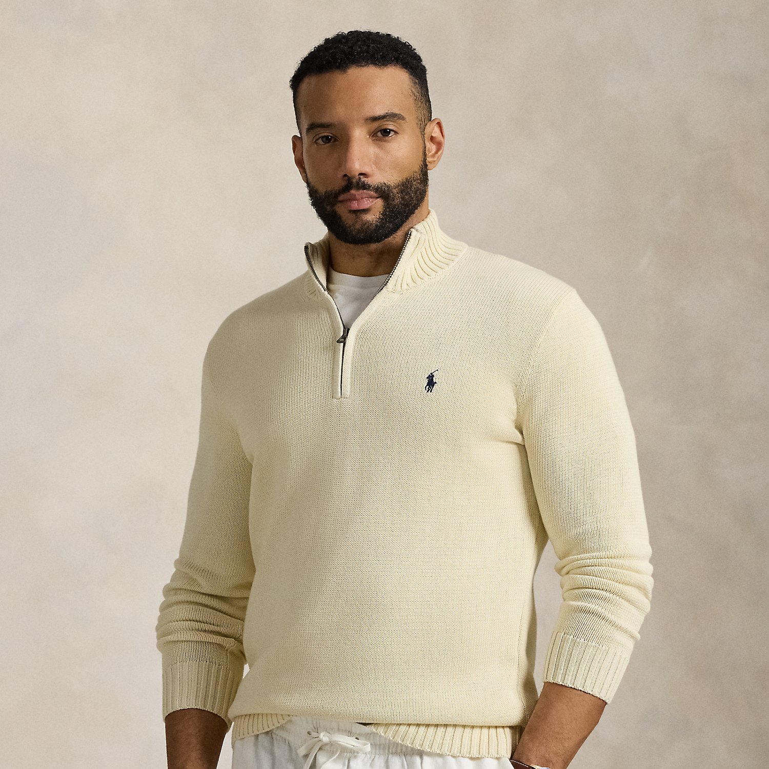 Große Größen - Baumwollpullover mit Reißverschluss von Big & Tall