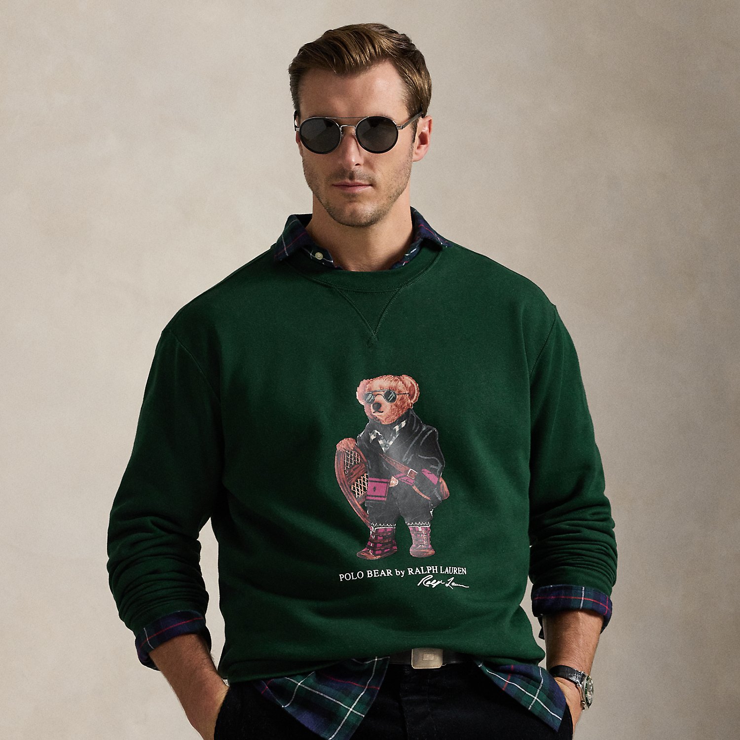 Große Größen - Fleece-Sweatshirt mit Polo Bear von Big & Tall