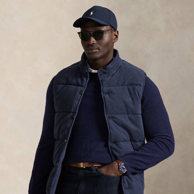 Große Größen - Gerippte Weste mit Hahnentrittmuster von Big & Tall