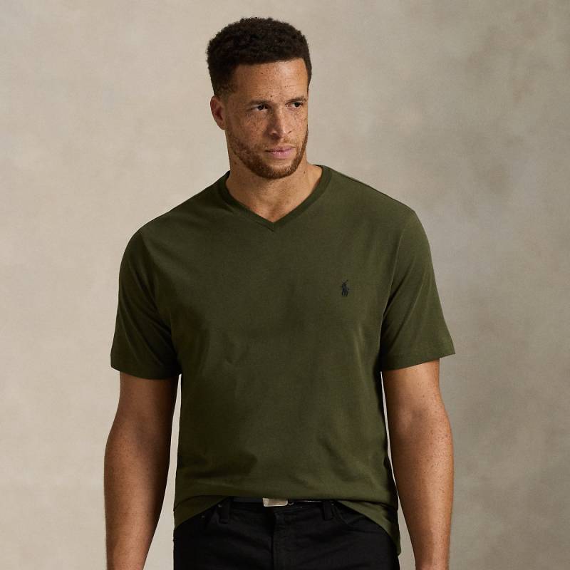 Große Größen - Jersey-T-Shirt mit V-Ausschnitt von Big & Tall