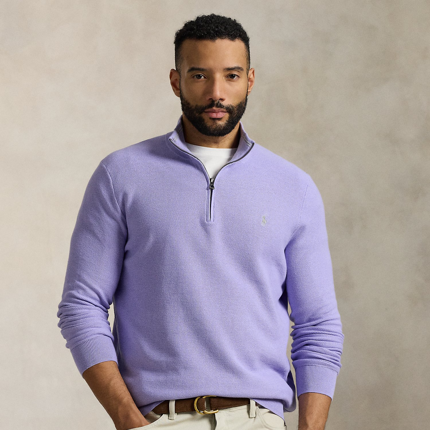 Große Größen - Pullover aus Baumwollpiqué von Big & Tall