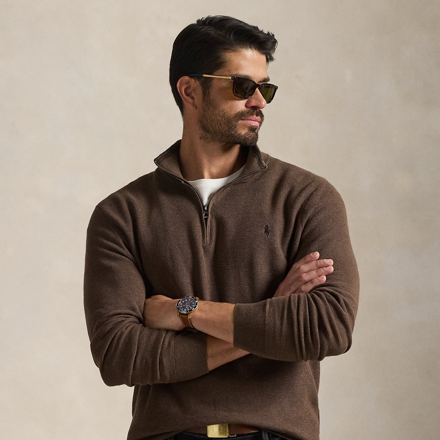 Große Größen - Pullover aus Baumwollpiqué von Big & Tall