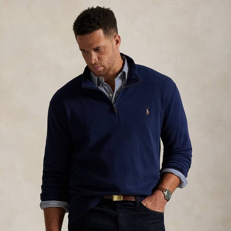 Große Größen - Rippenpullover mit Reißverschluss von Big & Tall