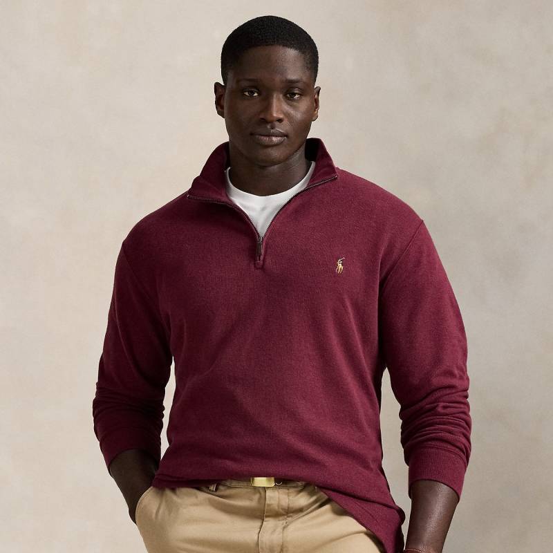 Große Größen - Rippenpullover mit Viertelreißverschluss von Big & Tall