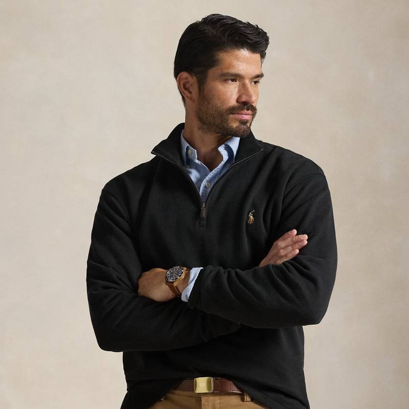 Große Größen - Rippenpullover mit Viertelreißverschluss von Big & Tall