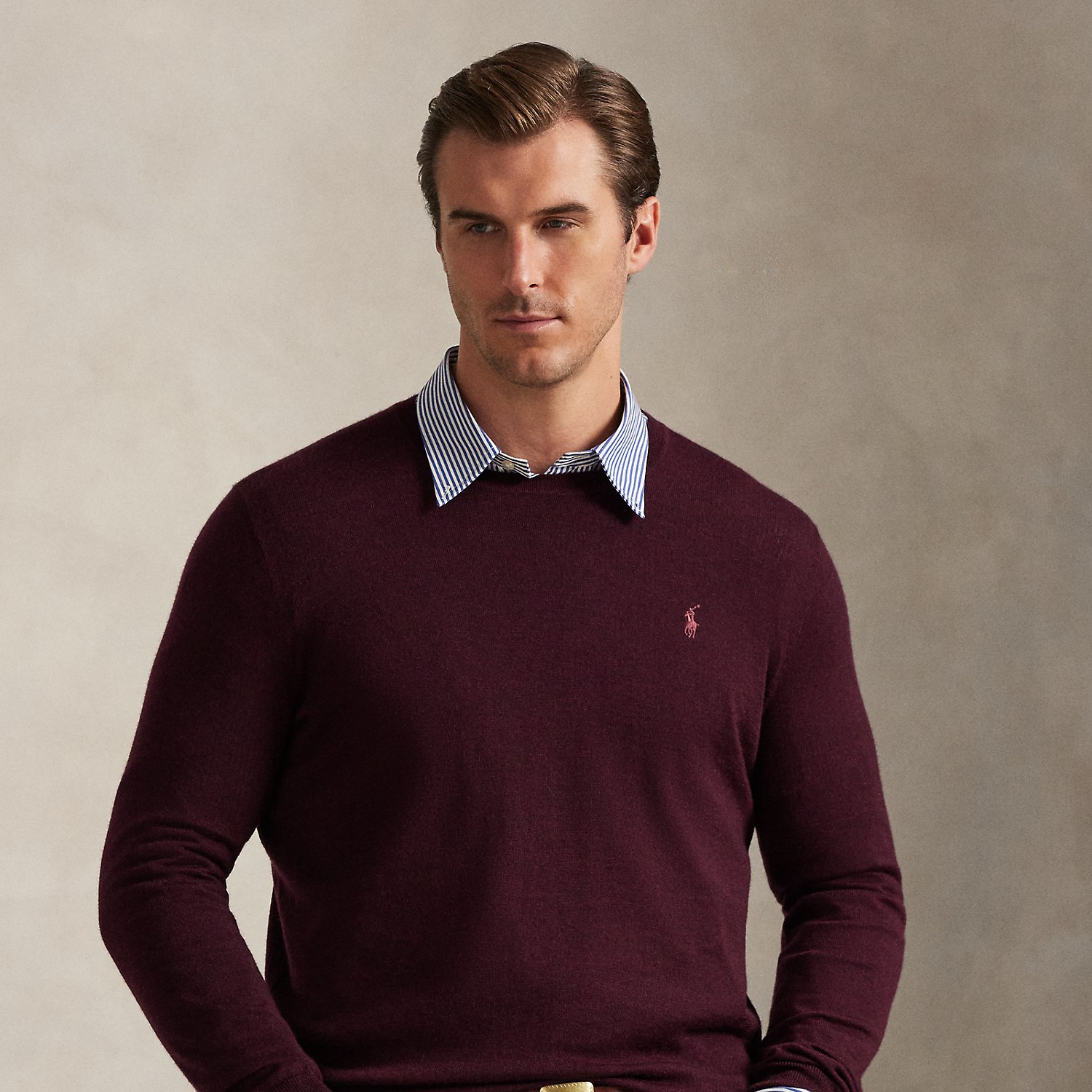 Große Größen - Waschbarer Rundhalspullover aus Wolle von Big & Tall