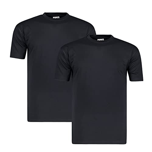 Schwarzes T-Shirt im Doppelpack I Basic Tshirt I 100% Baumwolle Rundhalsausschnitt in Übergrößen XXL bis 8XL, Größe:XL von BigBasics