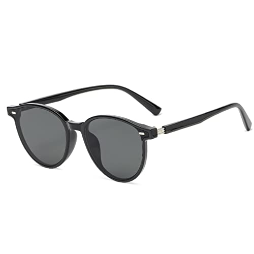 BigCheer Damen Herren Polarisierte Sonnenbrille Vintage Runde Sonnenbrille UV400 Schutz Brille für Fahren Angeln Reisen von BigCheer