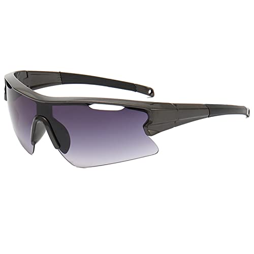 BigCheer Schnelle brille, Sonnenbrille herren, Schnelle brille rave, Schutzbrille, Polarisiert sonnenbrille für Herren Damen, UV400 Schutz (Grauer Rahmen grauer Film) von BigCheer