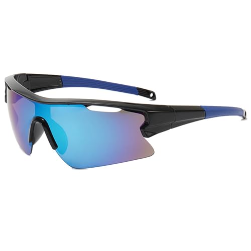 Sonnenbrille,Sonnenbrille herren,Sonnenbrille damen, Schutzbrille, Schnelle brille rave, Polarisiert Fahrradbrille für Herren Damen,Schnelle brille, UV400 Schutz (Schwarzer Rahmen, Blauer Film) von BigCheer