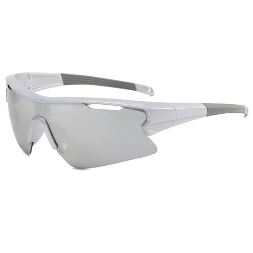 Sonnenbrille,Sonnenbrille herren,Sonnenbrille damen, Schutzbrille, Schnelle brille rave, Polarisiert Fahrradbrille für Herren Damen,Schnelle brille, UV400 Schutz (Schwarzer Rahmen, Silber Film) von BigCheer