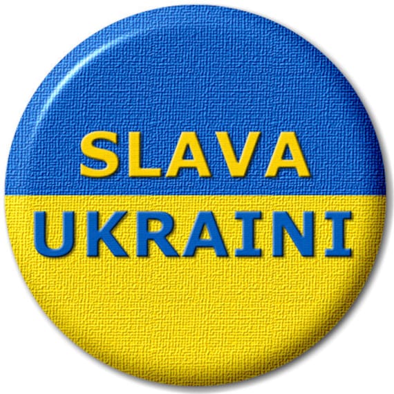 Slava Ukraini - Glory To Ukraine Pin Button Anstecker von BigCheeseBadges