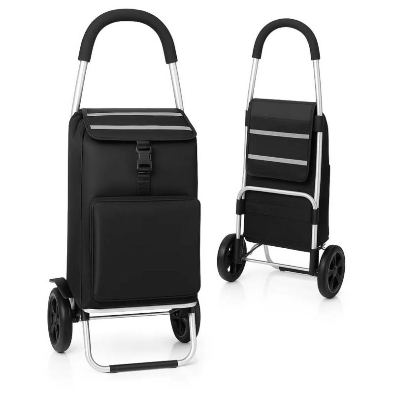 BigDean Einkaufstrolley 2-in-1 Einkaufswagen klappbar auch als Sackkarre nutzbar 56L Volumen von BigDean