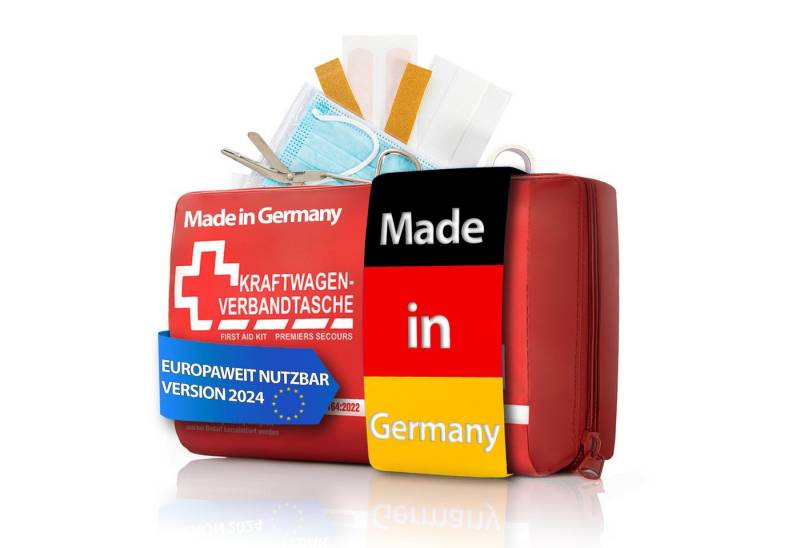 BigDean KFZ-Verbandtasche Verbandskasten MADE IN GERMANY Rot DIN 13164:2022, (1 St) von BigDean