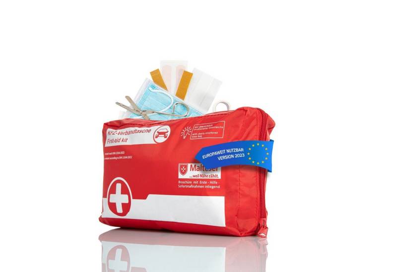 BigDean KFZ-Verbandtasche Verbandtasche Verbandstasche rot DIN 13164:2022 von BigDean