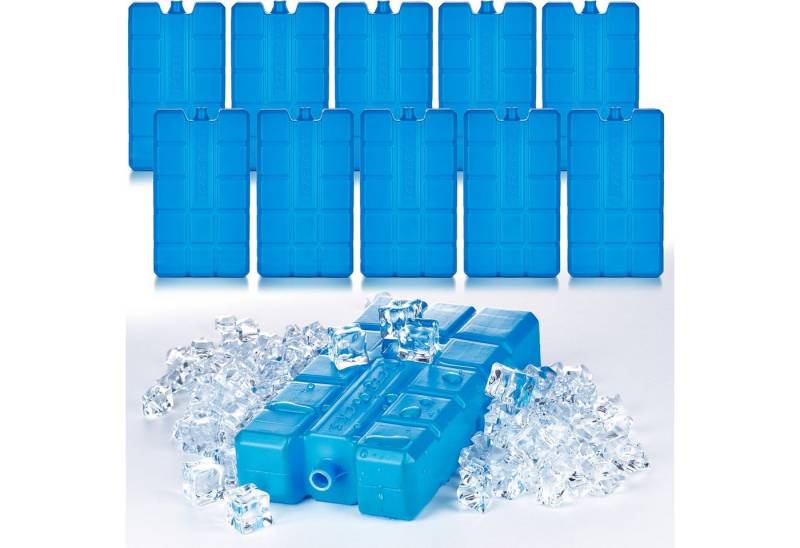 BigDean Kühlakku 10x Kühlakkus je 200ml 12h Kühlung für Kühltasche & Kühlbox Made, Natürliche Kühlflüssigkeit, Robustes HDPE-Kunststoffgehäuse. von BigDean